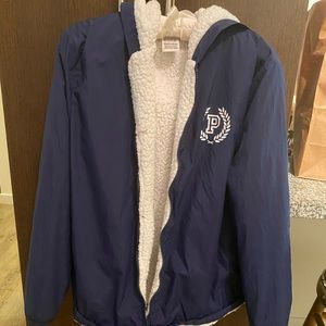 Sherpa lined Victoria’s Secret zip up hoodie.